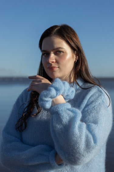 Melody Mohäär Scrunchie Taevasinine