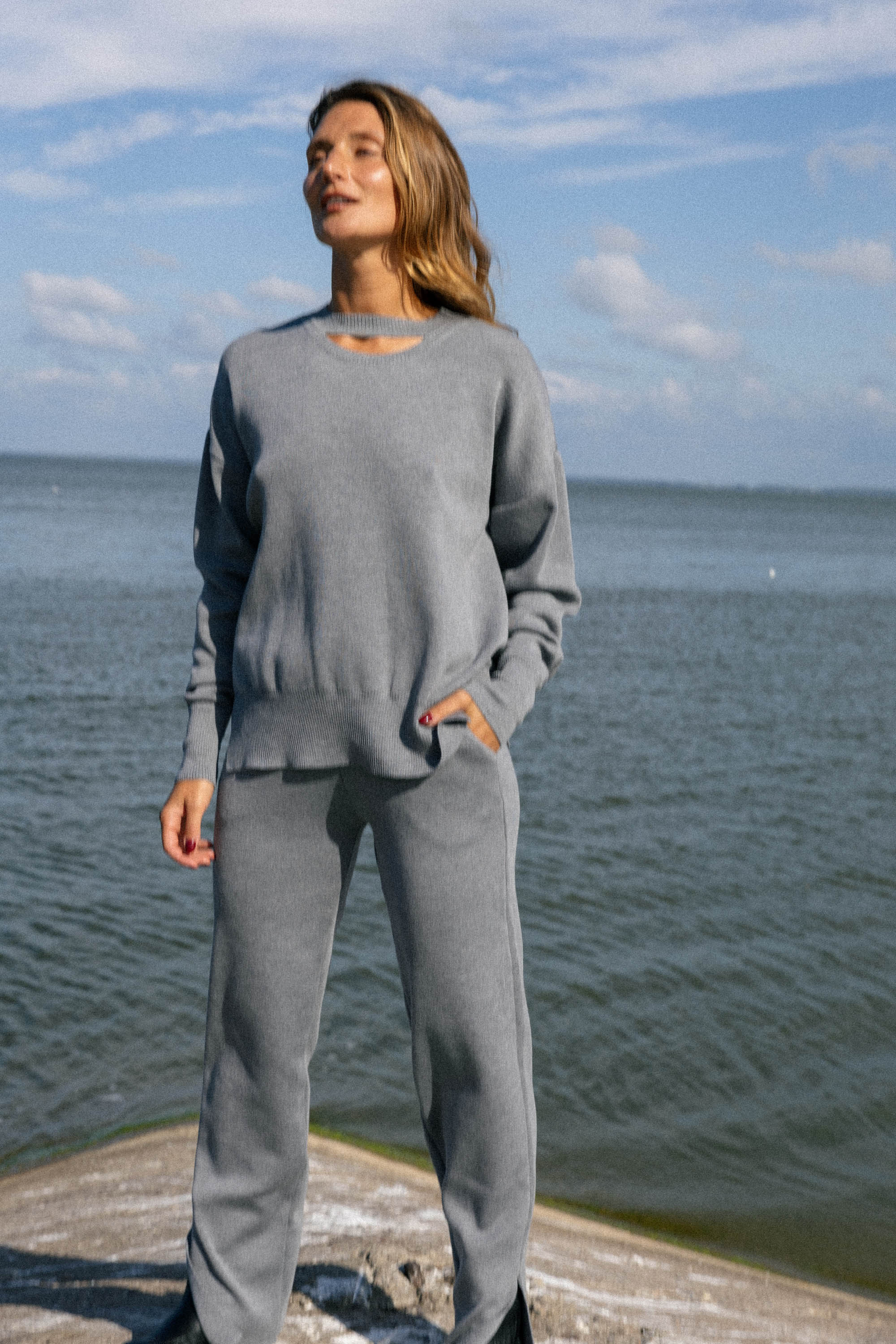 Rotondo 100% Merino Jumper Light Grey