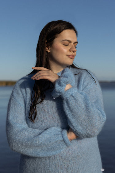 Melody Mohäär Scrunchie Taevasinine