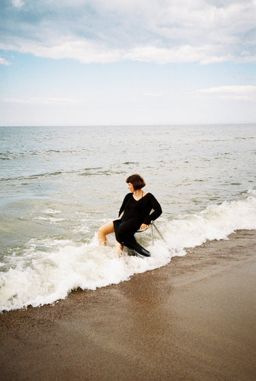 Mare 100% linane pikk kleit Must