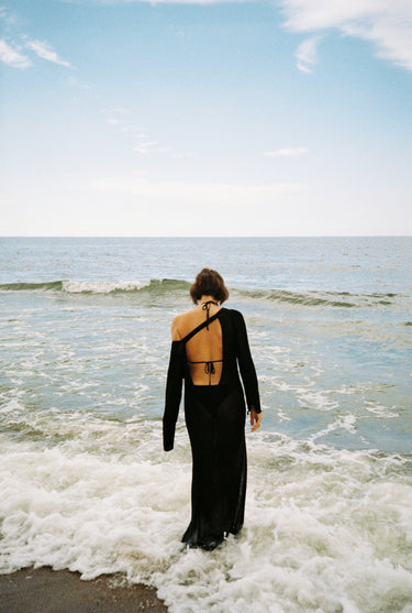 Mare 100% linane pikk kleit Must