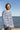 SALANIDA Linen Long-sleeve Top in Navy | TANTO