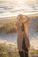 Sole 100% lino paplūdimio suknelė Smėlis