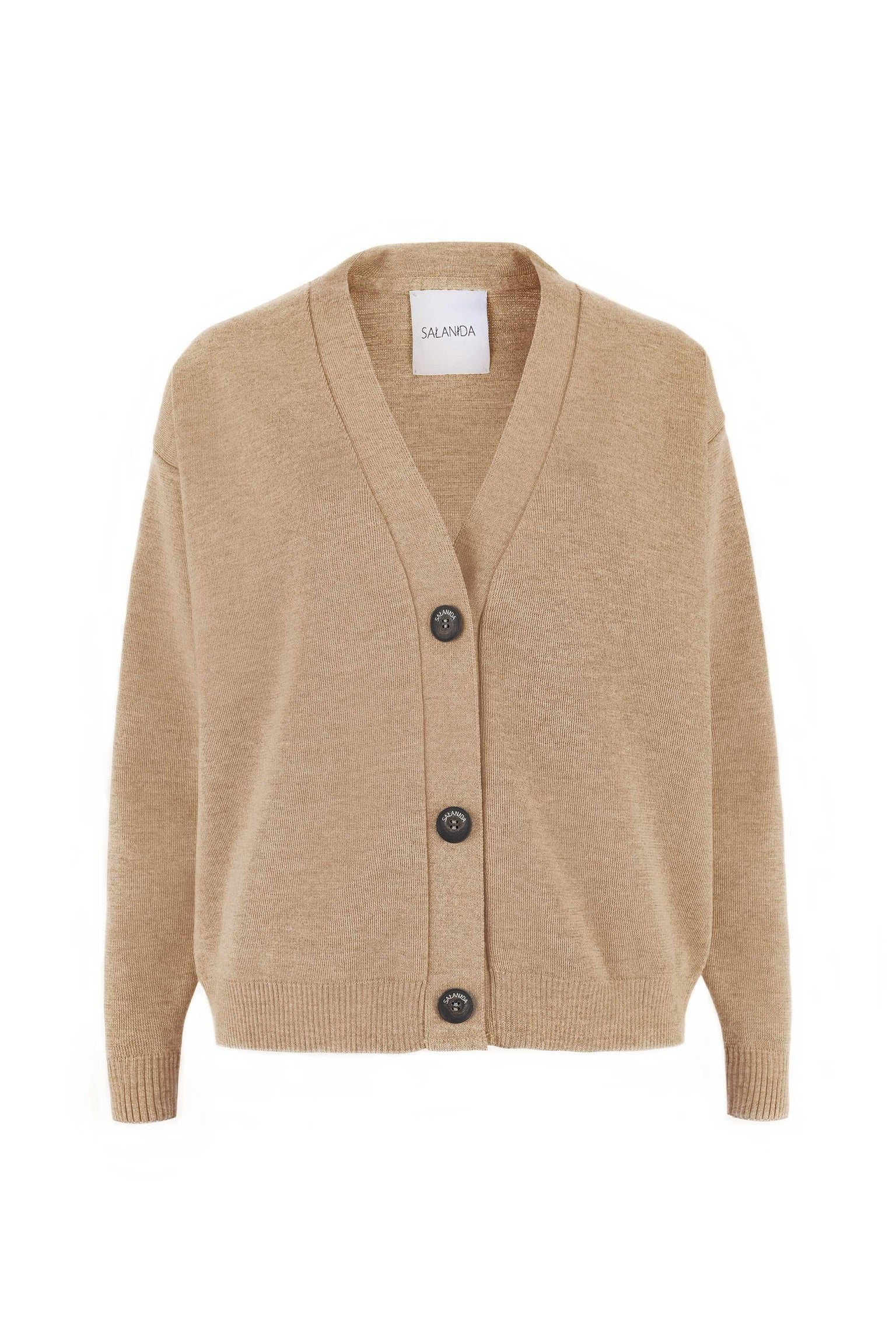 Bene 100% Merino Cardigan Beige